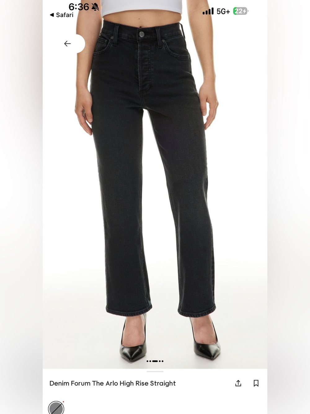 Denim Forum Straight Leg Jeans in Black